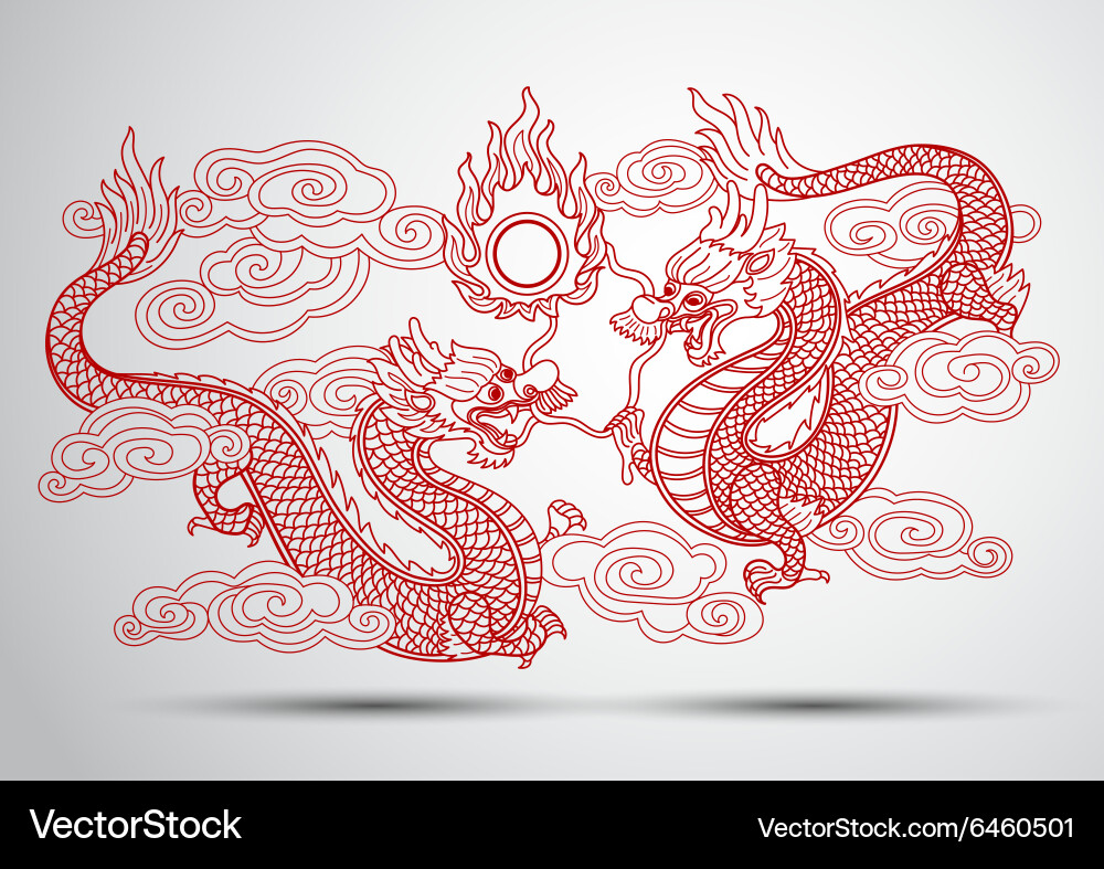 Dragon Vector Front Chinese Dragon Front View