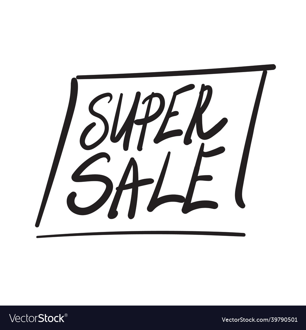 Sale word hand drawn sales lettering print Vector Image