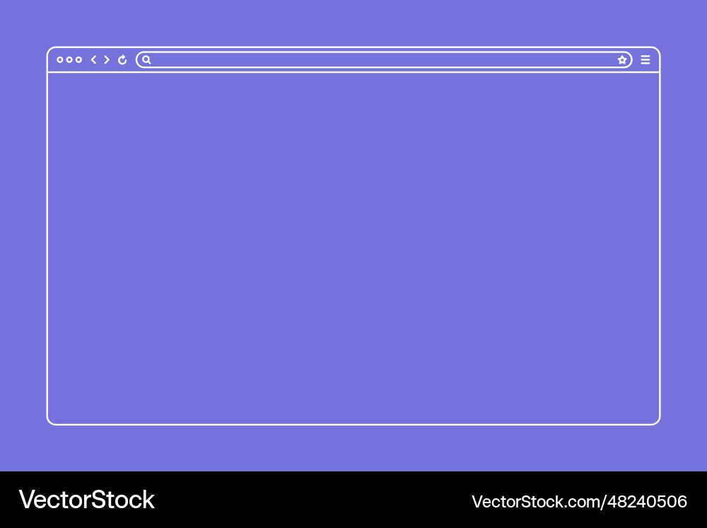 Blank web browser internet page window Royalty Free Vector