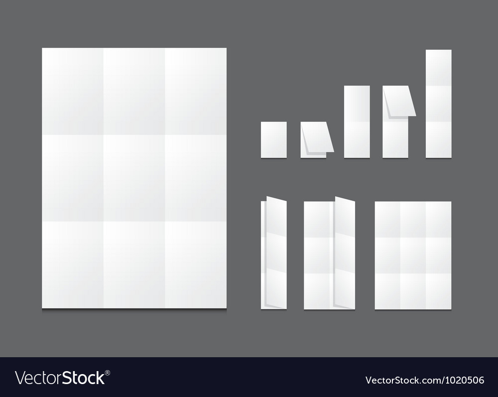 blank white folding paper flyer royalty free vector image