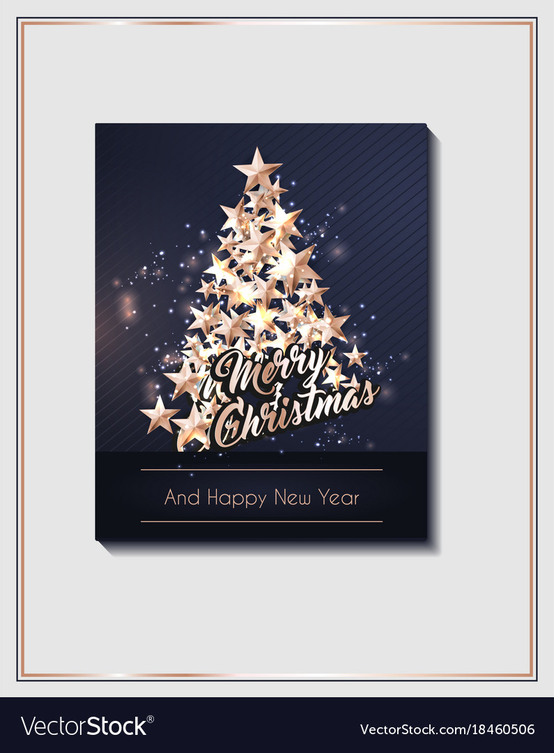 Christmas poster template with tree Royalty Free Vector