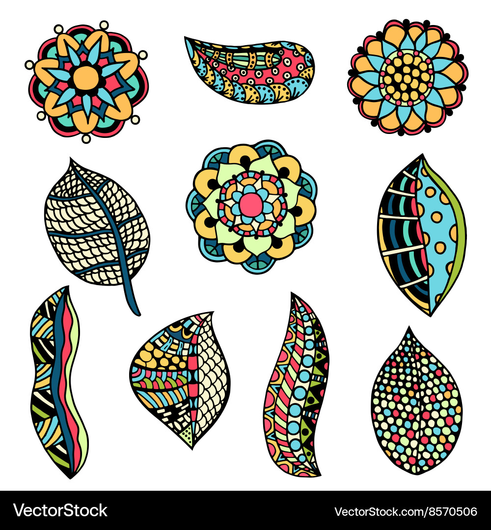 Doodle flowers Royalty Free Vector Image - VectorStock