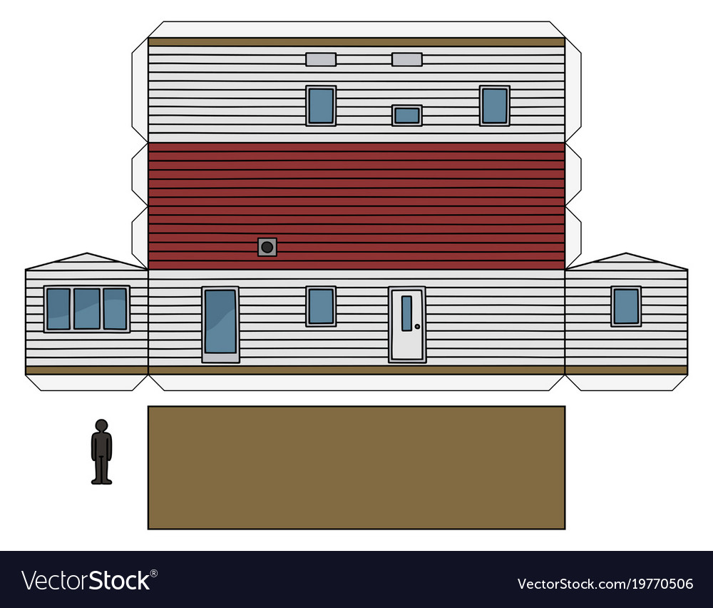 Paper model of a mobilhome Royalty Free Vector Image