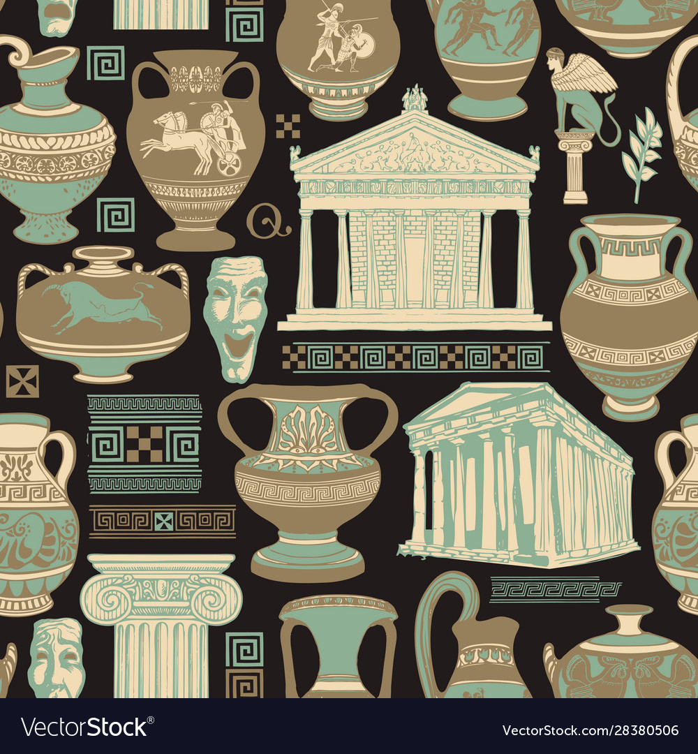 Seamless pattern on theme ancient Royalty Free Vector Image