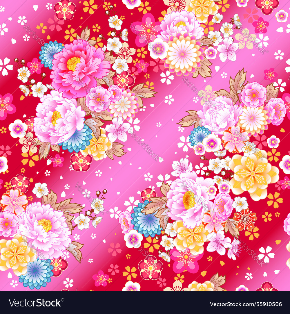 Seamless pattern with floral motif Royalty Free Vector Image