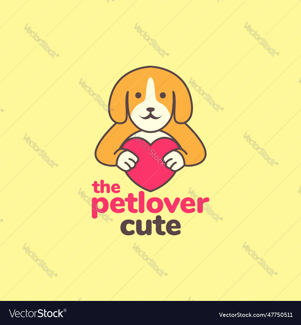 Animal pets dog brittany love heart mascot