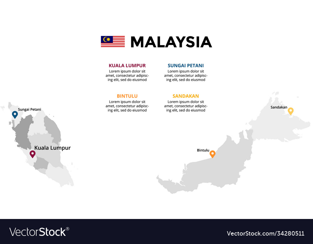 Malaysia Infographic Map Royalty Free Vector Image | The Best Porn Website