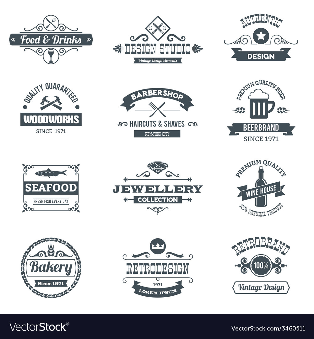 Retro logo set Royalty Free Vector Image - VectorStock