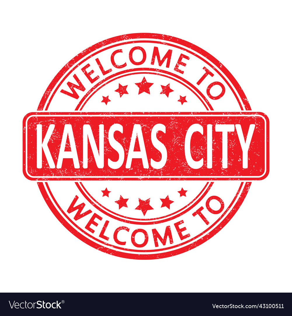 Welcome to kansas city impression of a round Vector Image