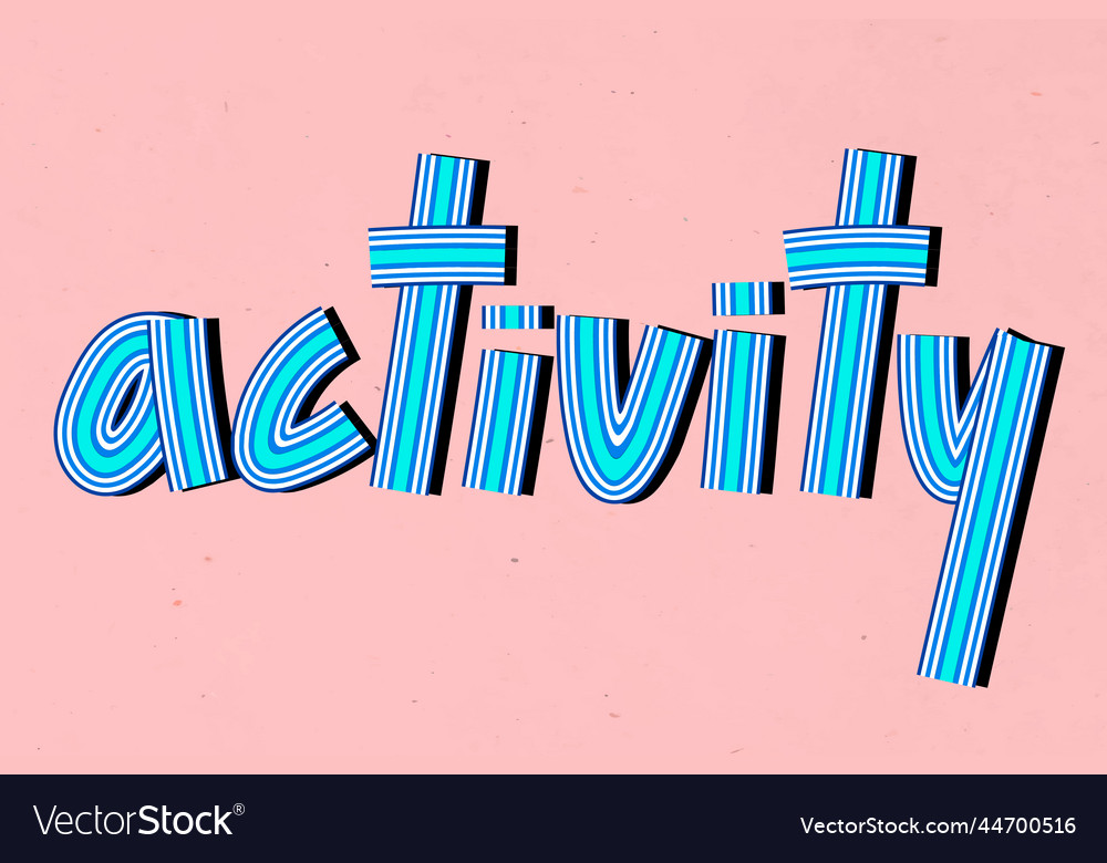 Activity line font retro calligraphy lettering Vector Image