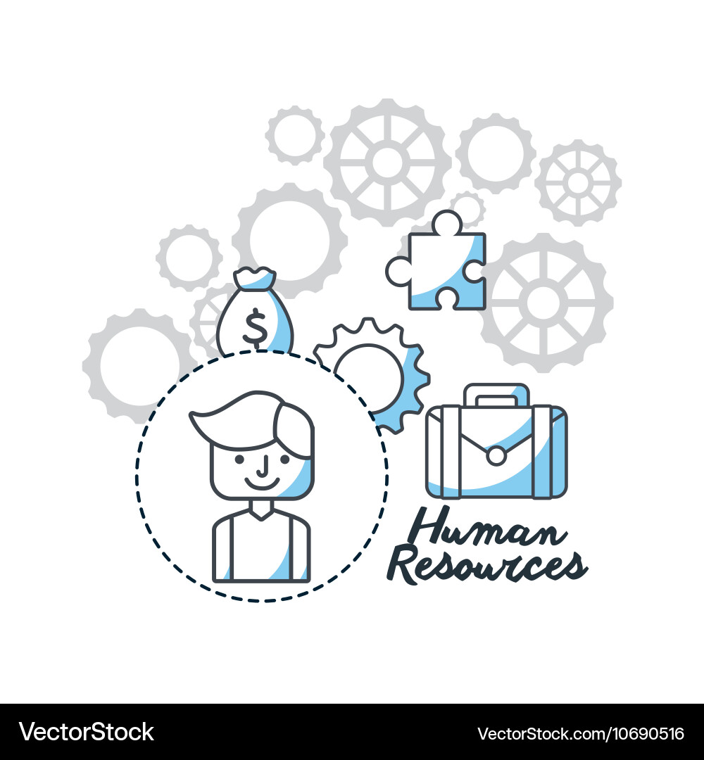 Human resources flat line icons Royalty Free Vector Image
