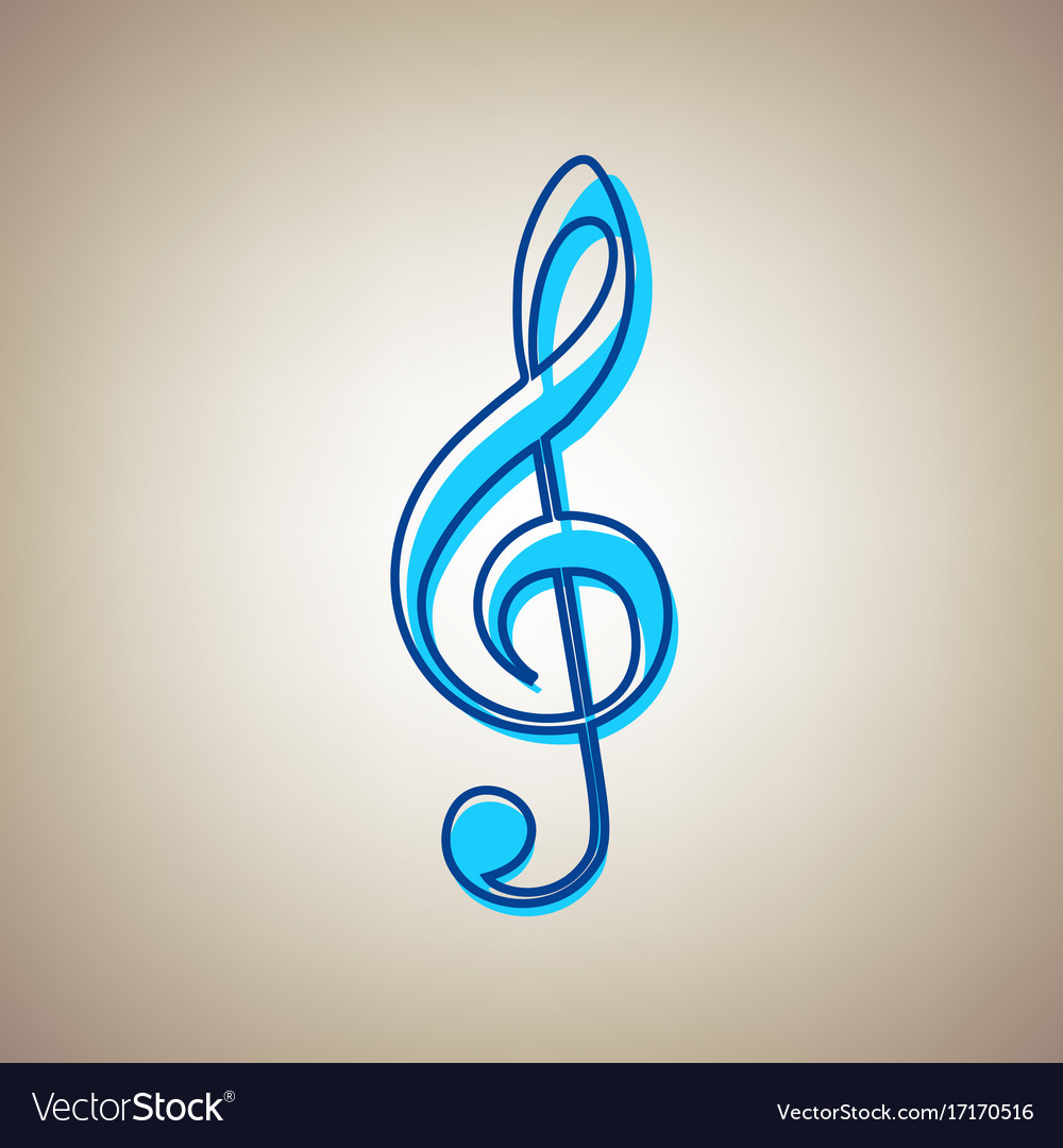 Music violin clef sign g-clef treble Royalty Free Vector