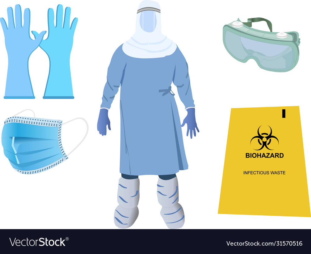 Personal protective equipment ppe kit Royalty Free Vector