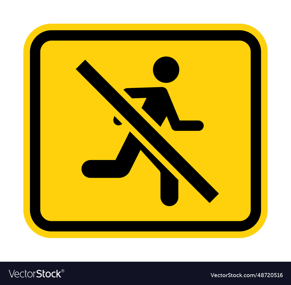 Prohibition sign no running symbol Royalty Free Vector Image