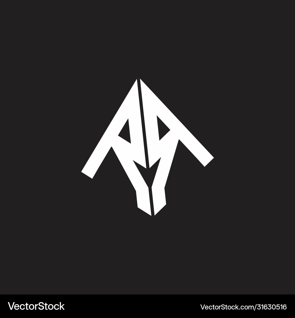Rr logo monogram with standout triangle shape Vector Image