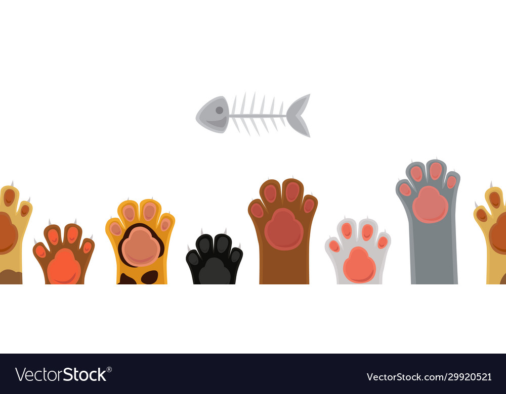 Cat paws seamless pattern vector image Cat paws seamless pattern
