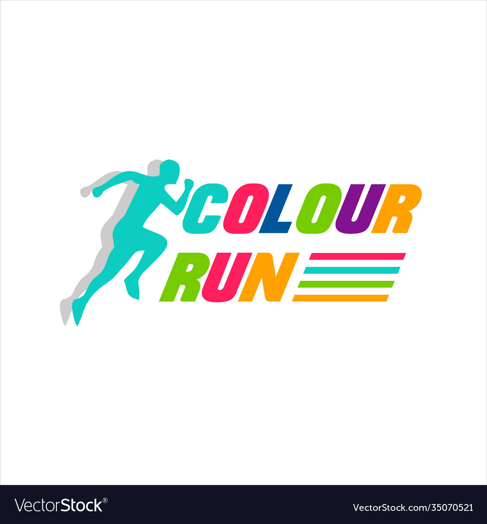 Colour Run Logo Template Royalty Free Vector Image   Colour Run Logo Template Vector 35070521 