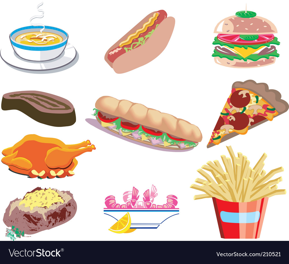 Food icons Royalty Free Vector Image - VectorStock