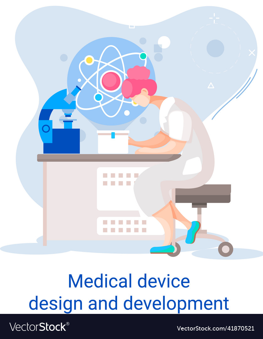 Medical device design and development banner Vector Image