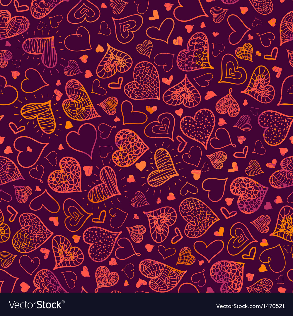 Valentines day hearts seamless pattern background Vector Image