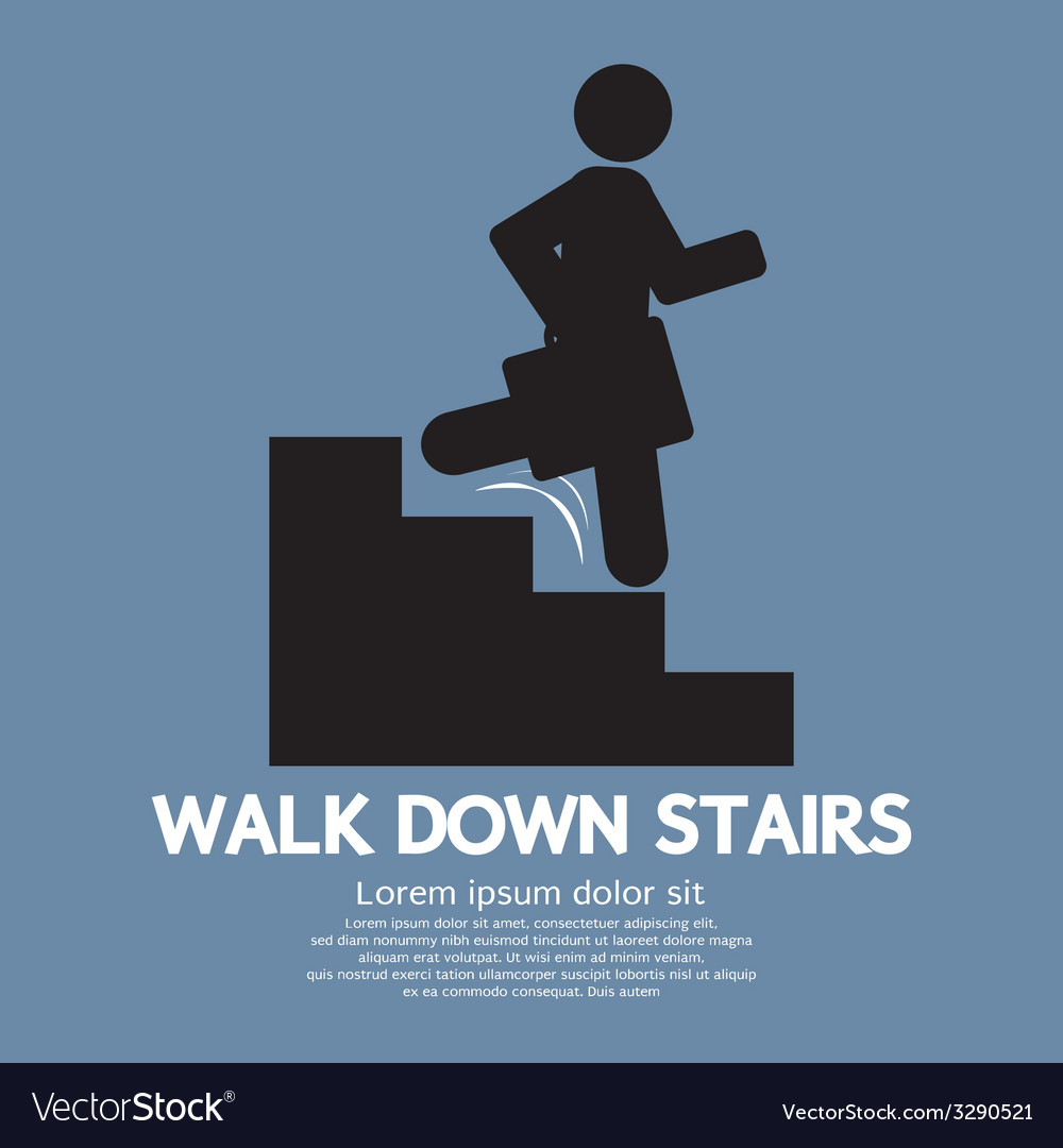 Walk down stairs symbol