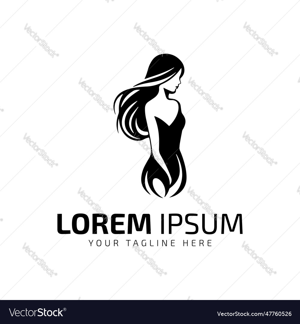 Girl logo icon template design lady logo style Vector Image