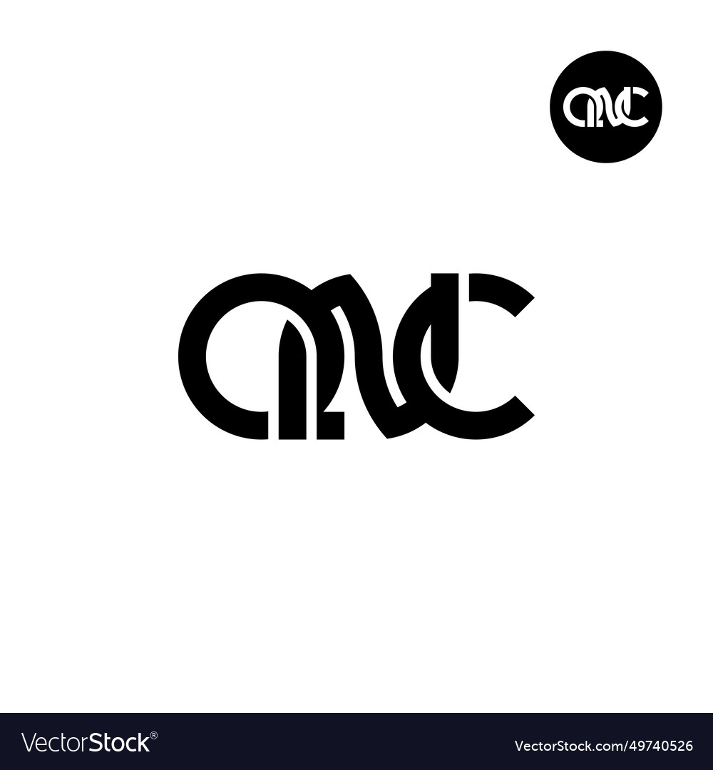 Letter qnc monogram logo design Royalty Free Vector Image