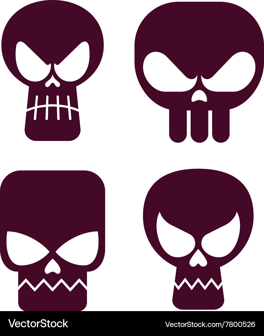 Skull flat icon Royalty Free Vector Image - VectorStock