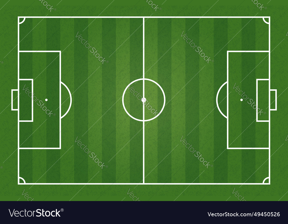 Top view of green football pitch or soccer field Vector Image