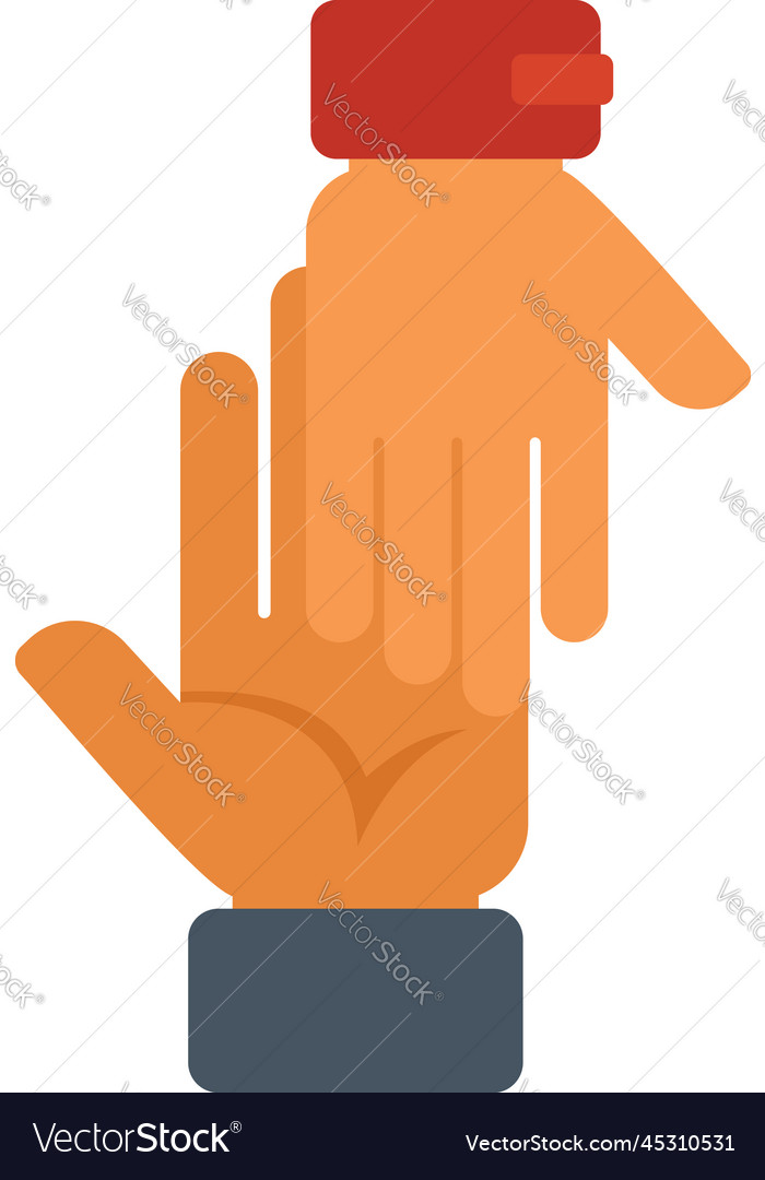 Credibility hands icon flat customer trust Vector Image