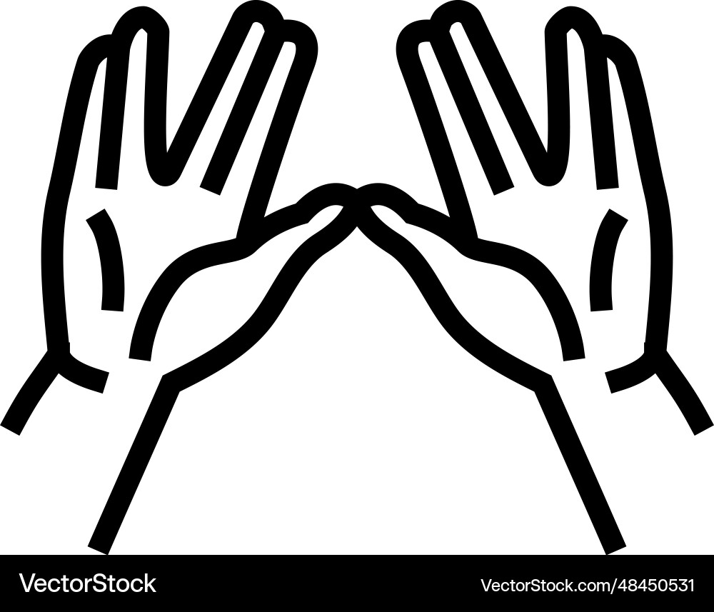 Jewish prayer gesture line icon Royalty Free Vector Image