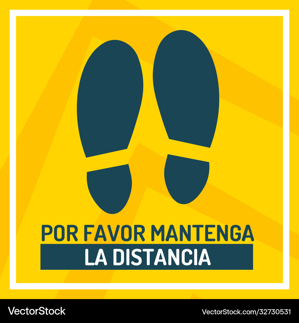 Keep your distance in spanish to mark Royalty Free Vector