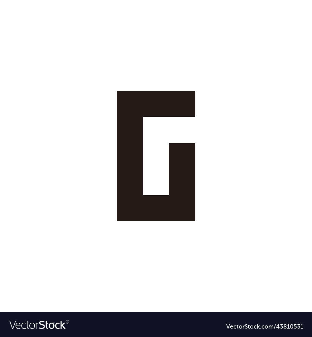 Letter gr rg g r square geometric symbol simple Vector Image