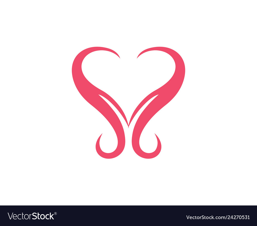 Love heart logo and template Royalty Free Vector Image