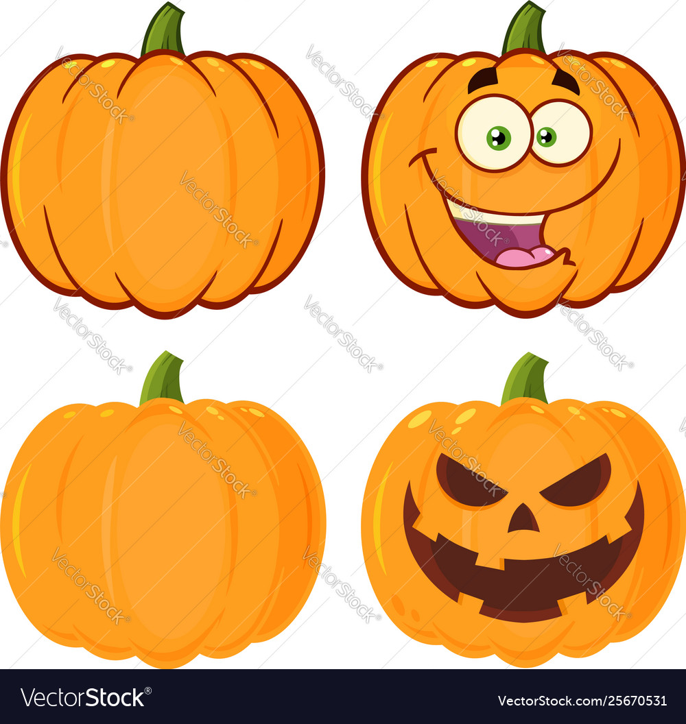 Orange pumpkin vegetables cartoon design Vector Image