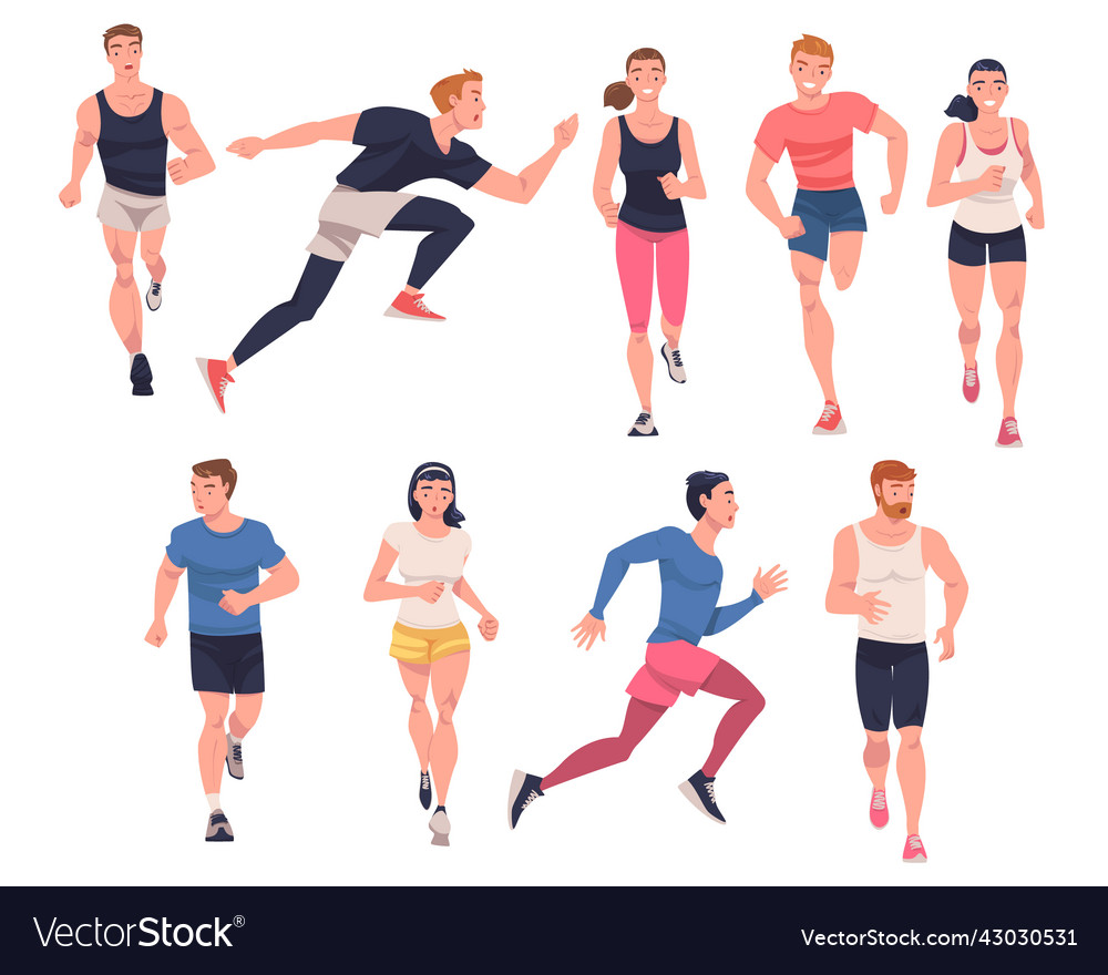 People character running in sportswear Royalty Free Vector