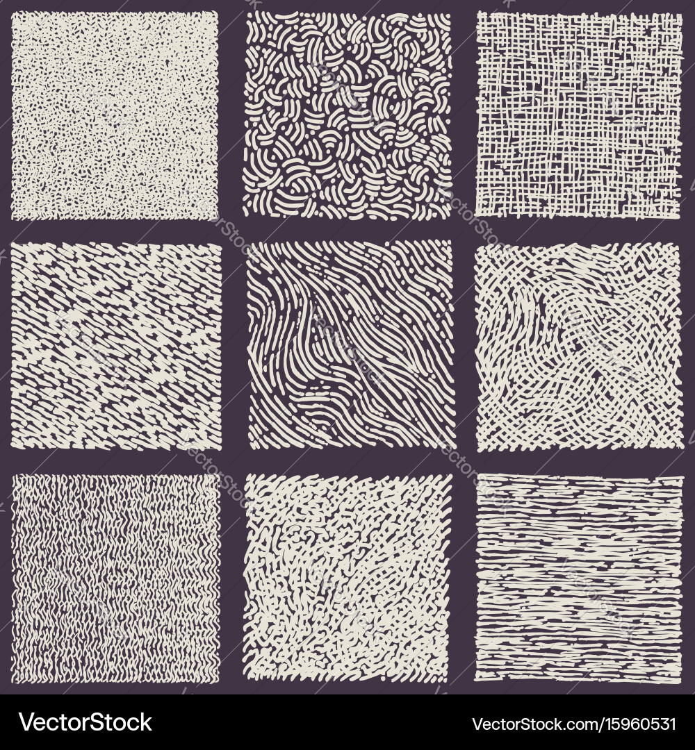 Set of hand drawn marker and ink patterns Vector Image