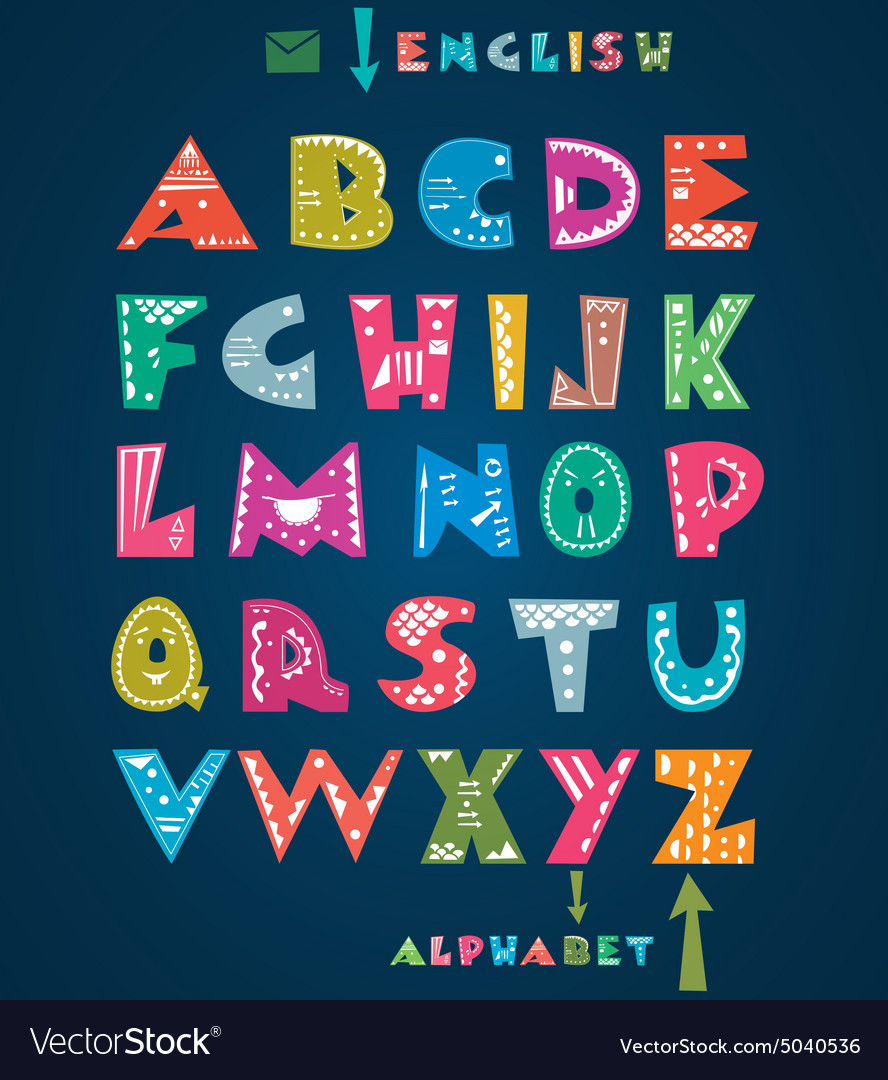 Alphabet for children Royalty Free Vector Image