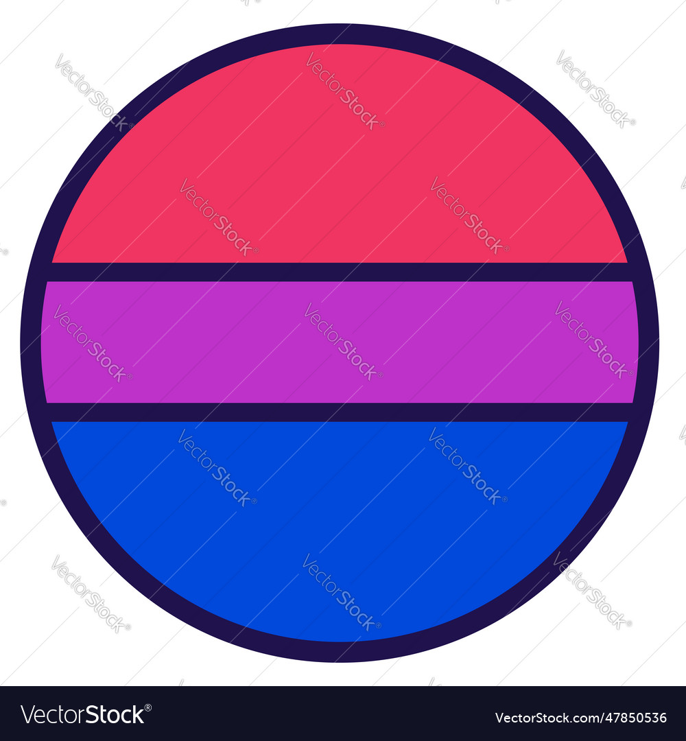 Bisexual Lgbt Pride Flag Festive Circle Badge Vector Image 7492