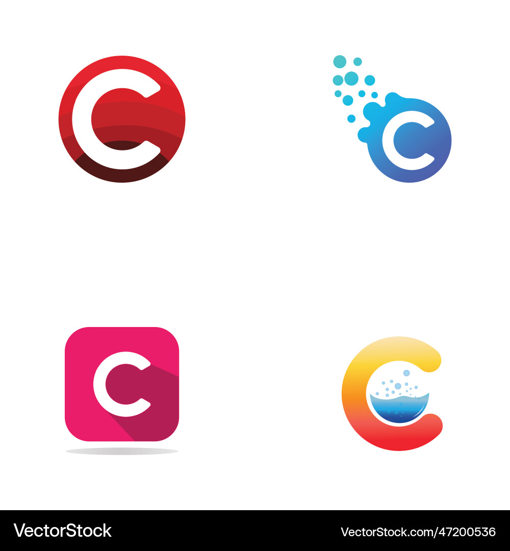 C letter logo template Royalty Free Vector Image