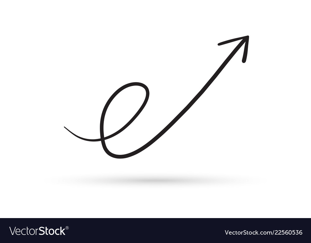 Curve arrow draw doodle brush sketch cartoon