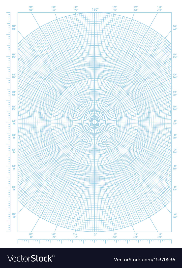 Polar Coordinate Circular Grid Graph Paper Vector Image