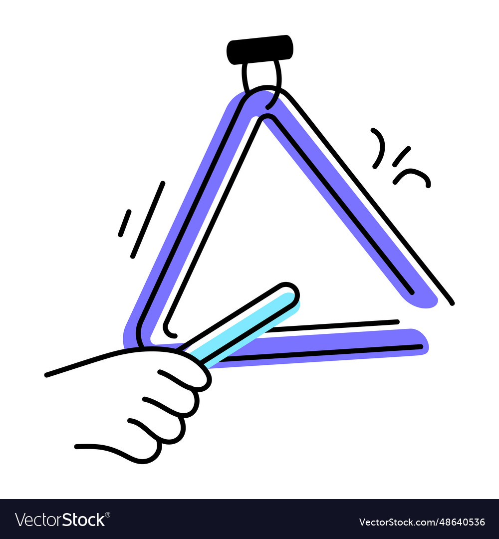 Triangle music doodle icon available for premium Vector Image