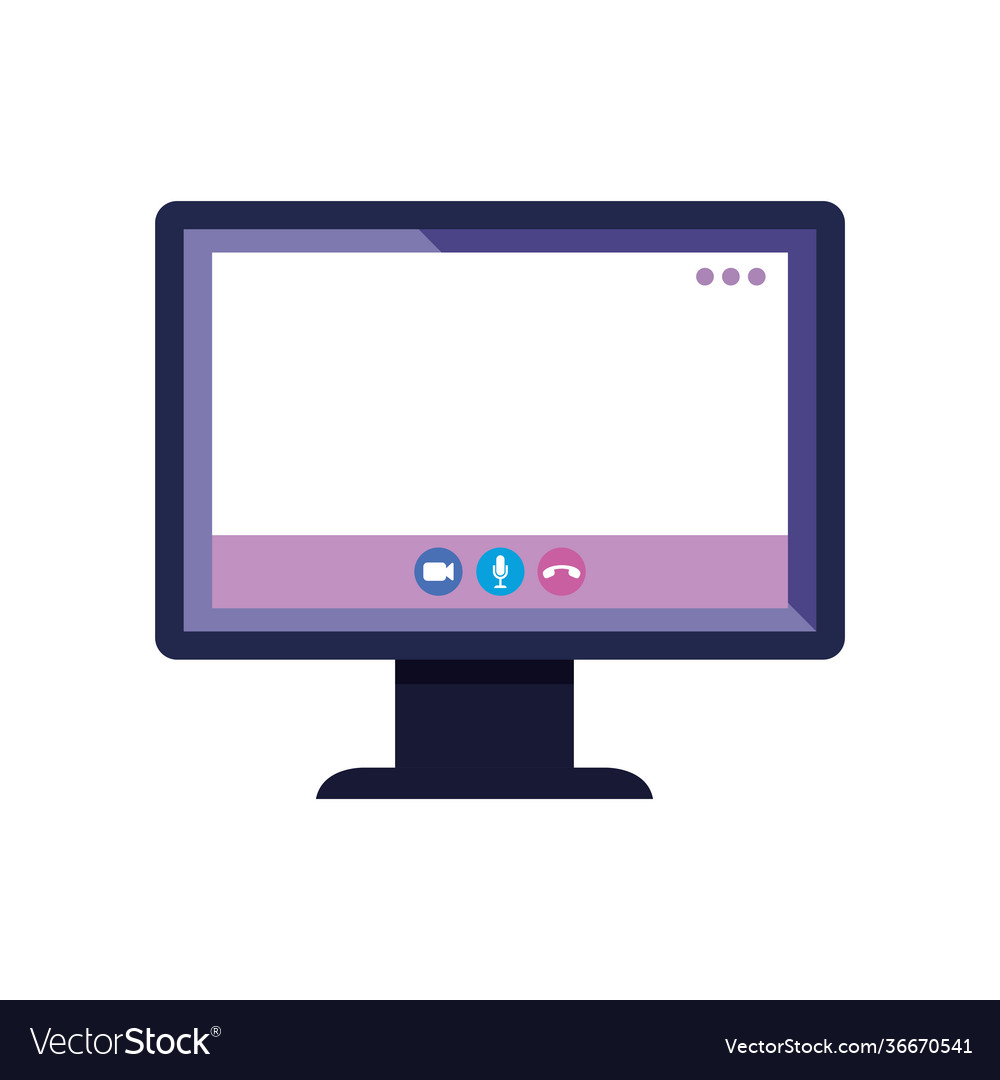 Desktop With Teleconference Royalty Free Vector Image