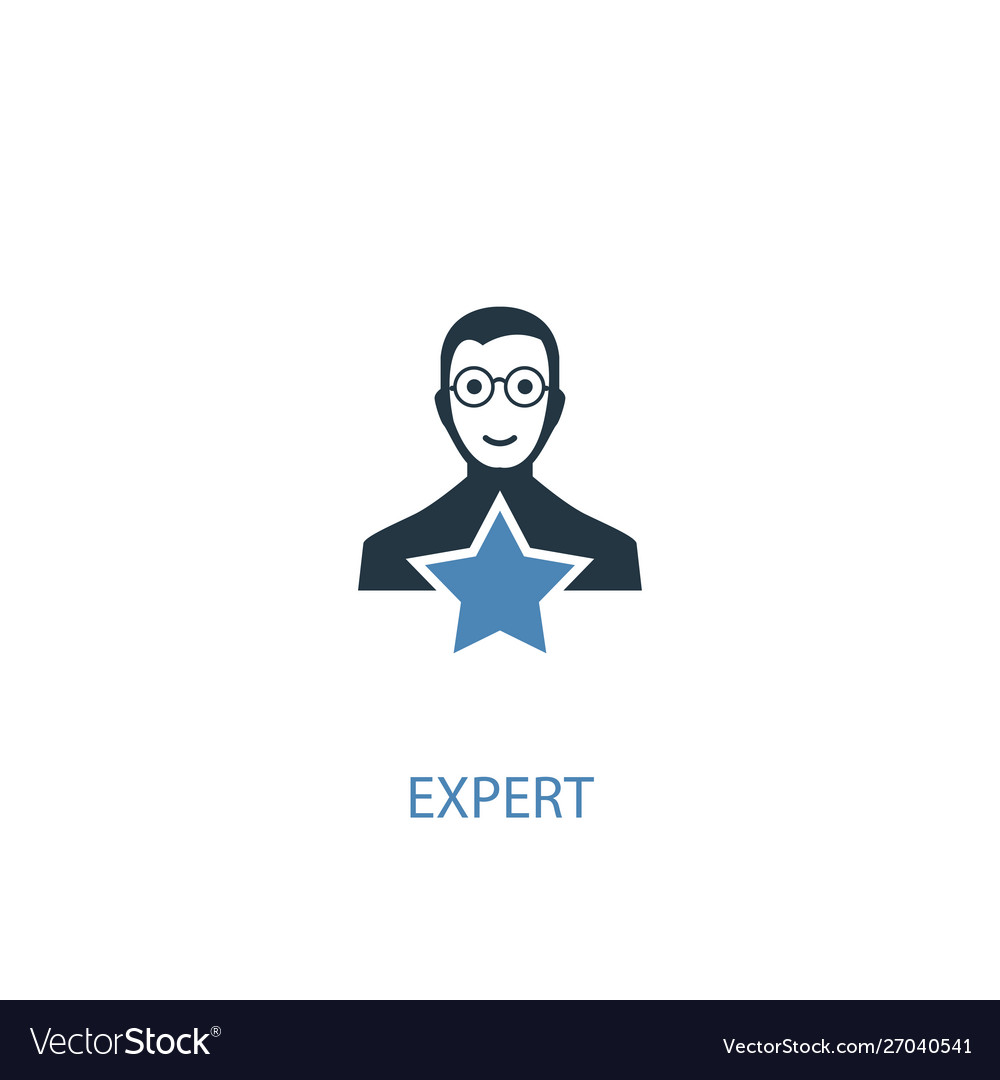 Expert concept 2 colored icon simple blue element Vector Image