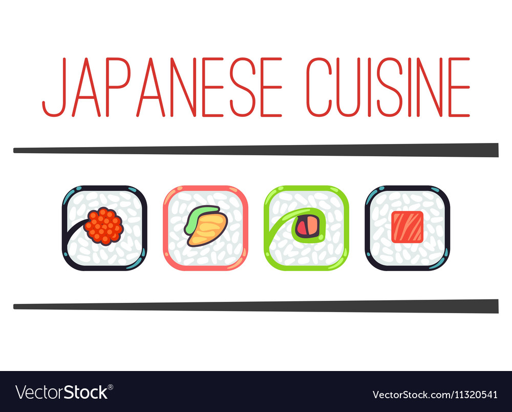 Japanese cuisine restaurant logo template vector image on VectorStock.