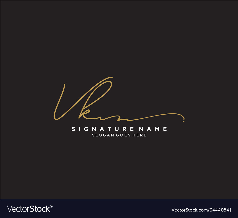 Letter vk signature logo template Royalty Free Vector Image