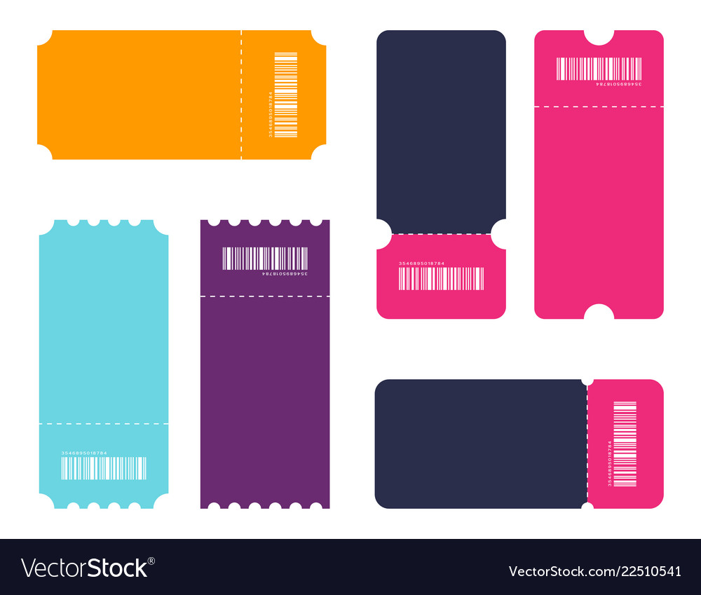 Set of ticket template tickets collection Vector Image