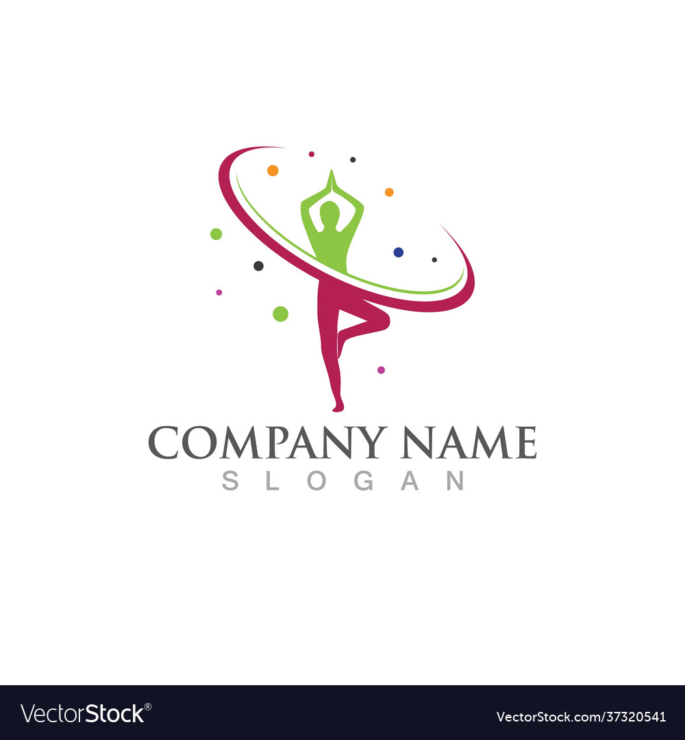 Yoga health logo sign Royalty Free Vector Image