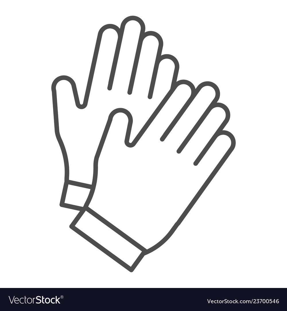 Gloves thin line icon garden glove Royalty Free Vector Image